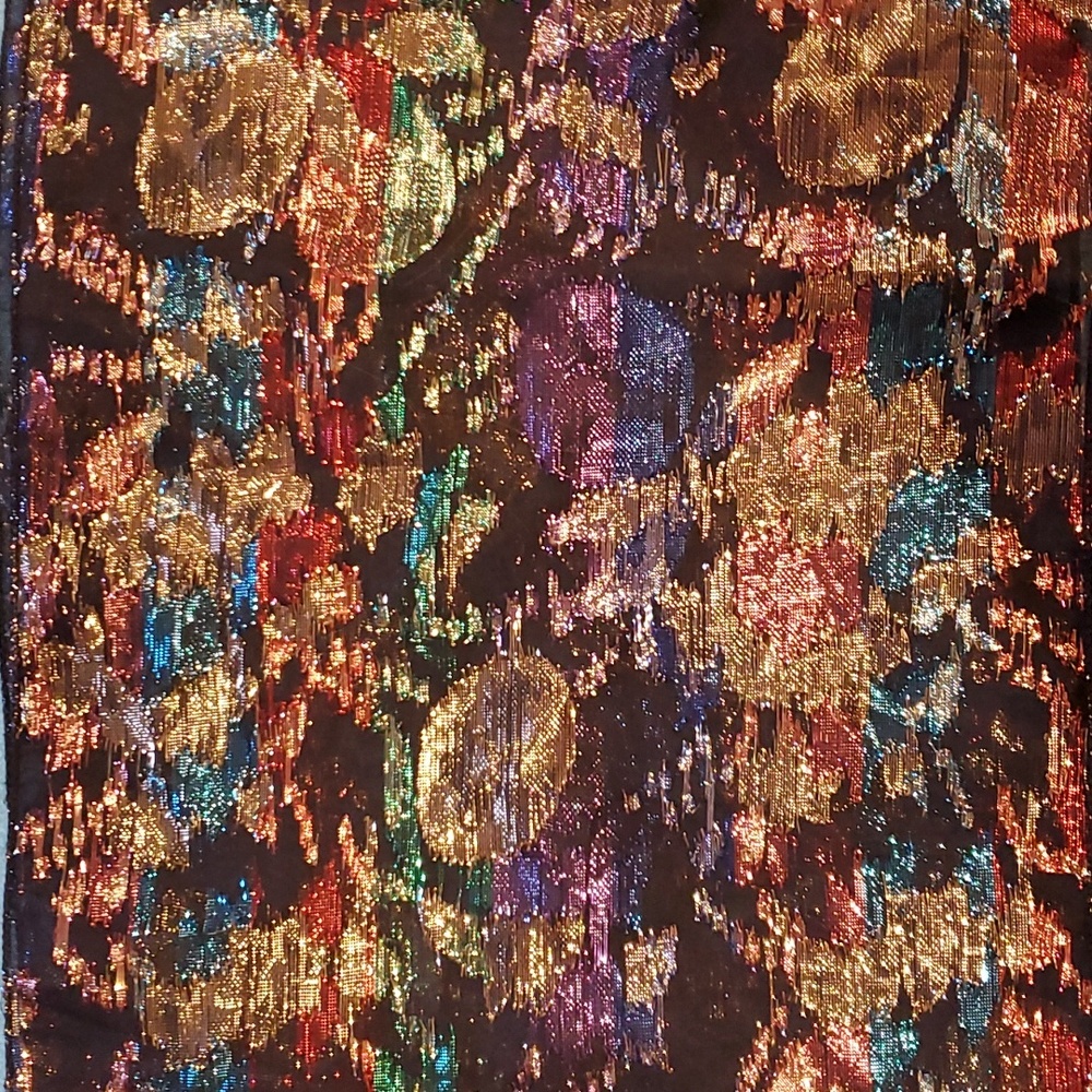 Walmart Shimmering Scarf. Black/Multi-colored. 10 X 56.